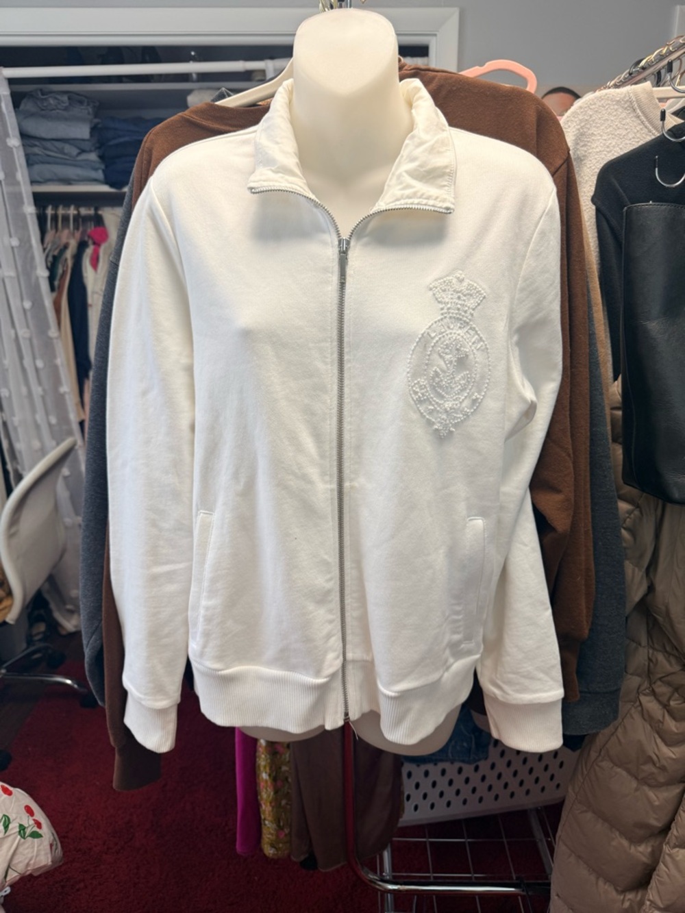 Ralph Lauren Women’s White Zip-Front Track Jacket